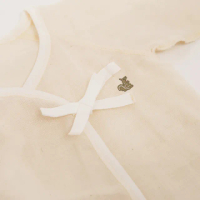 【MARURU】日本製有機棉新生兒紗布衣 松鼠刺繡(日本製 無漂白無染色 寶寶baby新生兒 有機棉紗布衣 純棉)