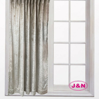 【J&amp;N】艾爾絲絨素色遮光拉摺窗簾-米色(270*230cm)
