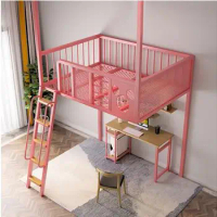 Wanghong Nordic small apartment hammock hanging wall bed province space dormitory loft bed children's iron frame bed