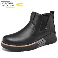 Camel Active Luxury Genuine Leather Casual Classic Basic Men's Boots Fashion New Boots Men Basic Boots Winter Comfy Men Shoes