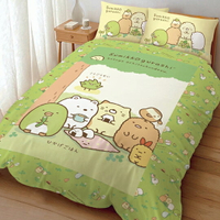 小禮堂 角落生物 單人床包組 床套 床罩 床單 枕頭套 寢具組 3.5x6.2尺 (綠 樹下野餐)
