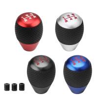 Leather&Aluminium Universal Car Gear Shift Knob 5 Speed For M8 M10 M12 Shift Lever Gear Level Knob S
