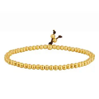 Pure 24K Yellow Gold Bracelet Women 999 Gold Elastic Line Beads Bracelet