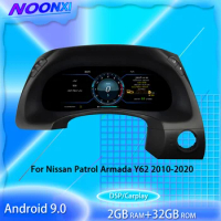 12,3 " Android 10 LCD Speedometer Car Digital Dashboard Display For Nissan Patrol Y62 Digital Cluster Virtual Cockpit Car Radio