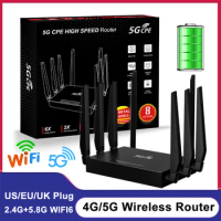 5G CPE WIFI6 Router 5dBi High Gain Antennas WIFI Router with SIM Card Solt Support 32 Users Gigabit Ethernet Router Home Router