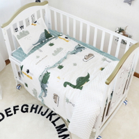 【HABABY】嬰兒床專用-4件套組(適用 長x寬120cmx65cm嬰兒床型 嬰兒床床包)