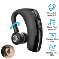V9 Single Earphones Long Standby Business Headphones Waterproof Mono Headset Outdoor HD Call Bluetooth Wireless Earbuds with Mic