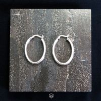 圈式/C型耳環  O型  925純銀耳環-64DESIGN