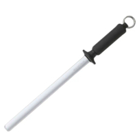 【SANELLI 山里尼】鑽石磨刀棒 26cm 橢圓形 黑色(磨刀器 修刀棒 磨刀棒 德國製)