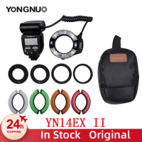 Yongnuo YN14EX II Macro LED Ring Flash Light M/TTL with 52mm 58mm 67mm 72mm Adapter Ring for Canon Camera DSLR 7D 60D 70D 700D