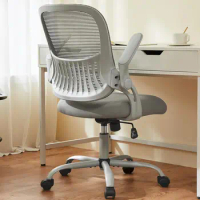 Sweetcrispy Office Computer Desk Chair Ergonomic Mid-Back Mesh Rolling Work Swivel Task Chairs with WheelsBedroom Study Grey