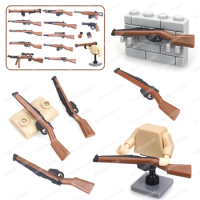 British Lee Enfield Rifle Manual Spraying Military Guns Weapons Building Block WW2 Figures Soldier Fighting Model Child Gift Toy