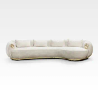 Modern furniture unique design metal velvet tufted modular fabric sofa style sofa luxury furniture 4 seater sofa set