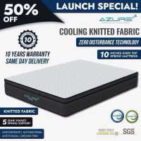 Azure Cooling Gel Memory Foam | Pocketed Springs | 10 Inch Quality Euro Top | Single, SS, Queen, Kin