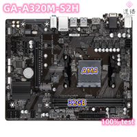 For Gigabyte GA-A320M-S2H Mtherboard 32GB VGA DVI HDMI M.2 AM4 DDR4 ATX A320 Mainboard 100% Tested Fully WorkMA