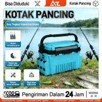 AZ Kotak pancing lure outdoor multifungsi kotak pancing kompetisi dua lapis kapasitas besar kotak pe