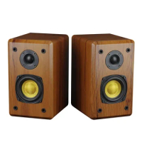 A-1364 3 Inch Bookshelf Speaker Wooden High Fidelity Home Sound 2 Divided Subwoofer Small Steel Cannon 25W 4/8Ohm 1Pair