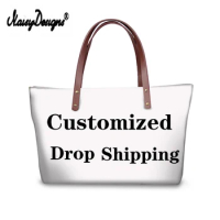 Noisydesigns 3D Customized Your Personalized Pattern Bags Drop Shipping Canvas Shopping Bag Women Large Handbags Tote Crossbody