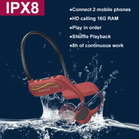 For MI Sony double connection Wireless Earphone Bone Conduction IPX8 Headphone Swimming Waterproof Mp3 16G Player With Mic