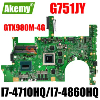 G751JY with i7-4th Gen HQ CPU GTX980M Notebook Motherboard REV 2.5 for ASUS G751J G751JY G751JL G751JT Laptop Motherboard