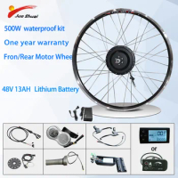 48V 13AH 500W Electric Bike Kit Conversion with Hailong Battery Ebike Conversion Kit Brushless Hub Motor Electric Wheel for Bike