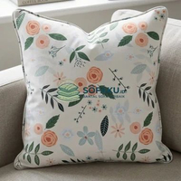 Sofaku.Id Sarung Bantal Sofa Motif Bunga Premium | Cover Cushion Sofa Aesthetic Tebal Lembut | Sarun