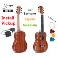 Guitalele Guilele 30 Inch Điện Mini Guitarlele Baritone Guitar Acoustic 6 Dây Đàn Ukelele Bán Du Lịch Nhạc Guitar