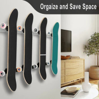 1 Pairs Skate Board Wall Holder Acrylic Scooter Display Mount Decoration Easy Install Non-slip for Bedroom Store Office