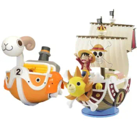 One Piece Ship Figure Luffy Model Toy Peripheral Super Cute Mini Boat Assembled Model One Piece Ship Kid Birthday Gift