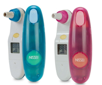 【NISSEI日本精密】迷你耳溫槍  粉/藍 (原廠附收納盒 、測溫耳套4個)｜寶貝俏媽咪