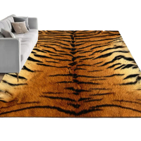 Luxury for Tiger Print Area Rug (4'x6') Machine Washable, Non Slip Faux