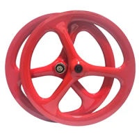 Red Custom Color Carbon Road Bicycle Wheel SEMA 12inch 14inch 16inch 20inch Folding Moutain Bike Trispokes 3spokes 11s