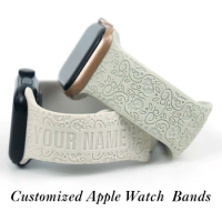 Apple Watch Bands Waterproof Sporty Carved Skull Pattern Silicone Watch Band Compatible With Apple Watch Series Iwatch Straps
