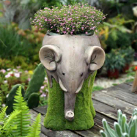 Creative Praying Elephant Plant Pot Vintage Big Pots for Garden Planters Large Planter Pot Outdoor Garden Flower Pot