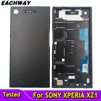 For Sony Xperia XZ1 Battery Cover Rear Case With Camera Lens +Middle Frame Repair Parts For Sony XZ1 G8341 G8342 Battery Cover