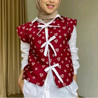 ROMPI BATIK JUMPUTAN/VEST BATIK JUMPUTAN/ VEST PITA LUCU/ VEST BATIK WANITA/ROMPI BATIK KEKINIAN XL