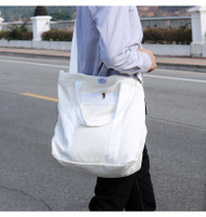 Qt [END &amp; SRART] ขนาดใหญ่ Tote Bag Hand Bag กระเป๋าสะพายเกาหลีสำหรับผู้ชายนำเข้านักเรียนชายคู่ Casual แฟชั่นกระเป๋าสะพาย Crossbody กระเป๋าสีดำ Snap Design ความจุขนาดใหญ่ Messenger กระเป๋าแล็ปท็อป Bag3/13