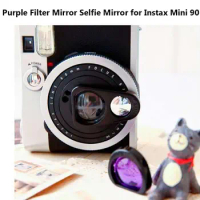 High Quality Purple Filter Mirror Selfie Mirror For Instax Mini 90 New Fashion Close-up Lens Instant Film Cameras Accessories