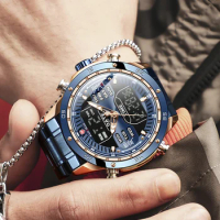 KADEMAN Men Sport Watches Digital Double Time Chronograph Watch Mens LED Chronometre Week Display Wristwatches montre homme Hour