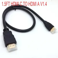 5FT Mini HDMI-compatible C male TO HDMI-compatible A male v1.4 HD cable FOR Panasonic Lumix DMC-FZ48 DMC-ZX3 DMC-ZR3 Camera