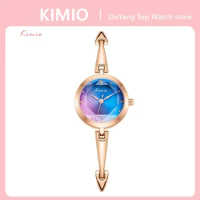 KIMIO Women Watch Fashion Quartz Bracelet Wristwatch Brand Luxury Gradient Small Dial Ladies Watches for Schoolgirl Waterproof