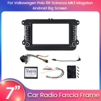 For VW Volkswagen Polo 6R Scirocco Mk3 Magotan For Android Car Radio Panel Fascia Frame Optional Accessories Power Cord CANBUS