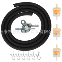 ATV Motorcycle ATV Fuel Switch Filter Fuel Tank Switch + Oil Filter + Oil Pipe Kit
