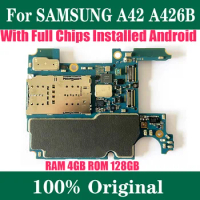 128GB 4GB RAM for Samsung Galaxy A42 A426B with full chips Motherboard Android OS logic baords 100% Original Unlocked mainbaord