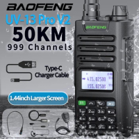 BaoFeng UV-13 PRO V2 10W Powerful Dual Band Walkie Talkie Type-C Charger 16KM Long Range UV13 Pro Transceiver Ham Two Way Radio