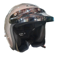 Cargloss Cfm Original Silver Metalik lHelm Bogo Retro dengan Desain Retro dan Kualitas Terbaik untuk