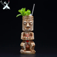 1 Piece 450ml Hawaii Tiki Mugs Cocktail Cup Beer Beverage Mug Wine Mug Ceramic Ku.Ku.Kauioo Mugs Barware