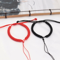 B玉線金剛結簡約半成品手繩可穿珠平安扣手工編織diy紅繩手鏈
