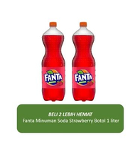 Fanta Minuman Soda Strawberry Botol 1 liter x 2 2 x Strawberry 1L