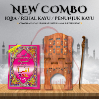 SET MENGAJI COMBO IQRA 1–6 + REHAL KAYU + PENUNJUK KAYU | Set Lengkap Anak & Dewasa